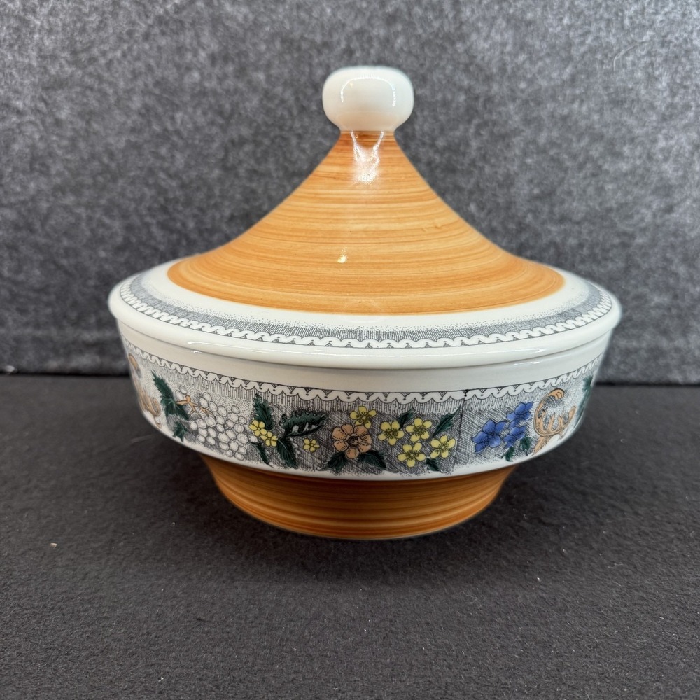 Vintage Goebel COUNTRY BURGUND Covered Vegetable Bowl / Casserole‎ with Lid